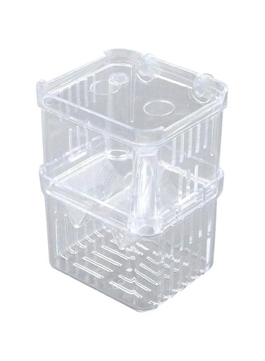 B&amp;K Aquarium Fish Breeder Box Plastic Fish Isolation Breeding Box Hatching Incubator Box for Baby Fish Shrimp Clownfish Guppy 11x6.5x7.5cm