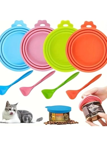 Pet Food Can Lids, Universal BPA Free, Silicone Can Lids, Covers for Dog and Cat Food, Can Covers Universal Silicone Can Lids for Pet Food Cans (1 Pack, Color Random)