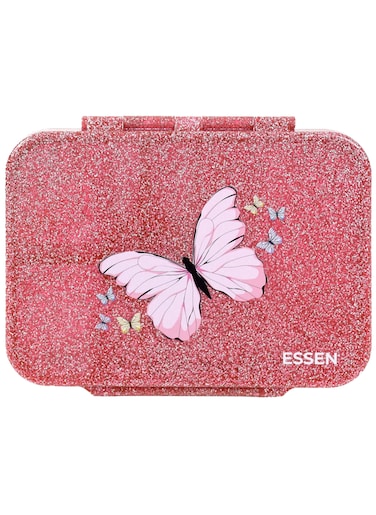 Essen Tritan Bento Lunch Box for Kids Girls - Pink Glitter Butterfly