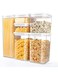 Airtight Food Storage Containers Set with Lock Lids, Set of 6, Pantry Organization Plastic Storage Jar Storage Tank for Cereal,Coffee,Sugar