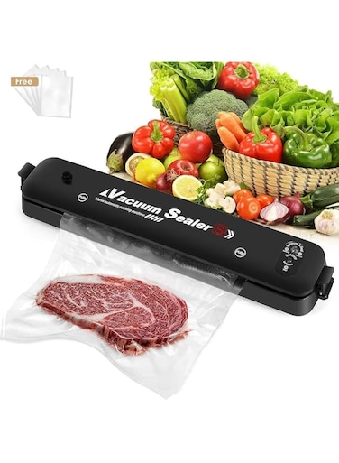 1pcs Vacuum Sealer Machine Automatic Food Sealer Machine with 10 Sealing Bags Food Vacuum Air Sealing System for Food Preservation Storage Saver Easy to Clean   Safety Certified