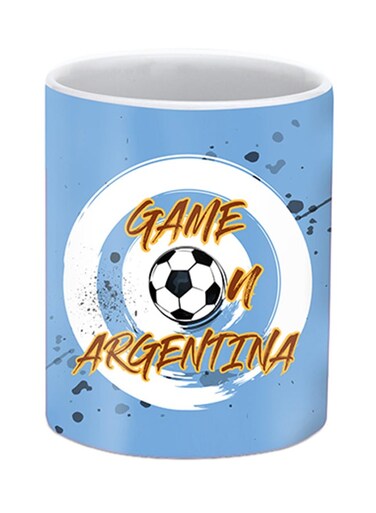 Argentina Printed Ceramic Mug Blue