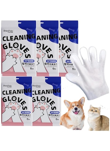 Pet Bath Wipes for Dogs and Cats, Cleaning &amp; Deodorizing Grooming Gloves, Pet Cleaning Gloves Wipes for Daily Care and Traveling, Rinse Free (30 PCS)