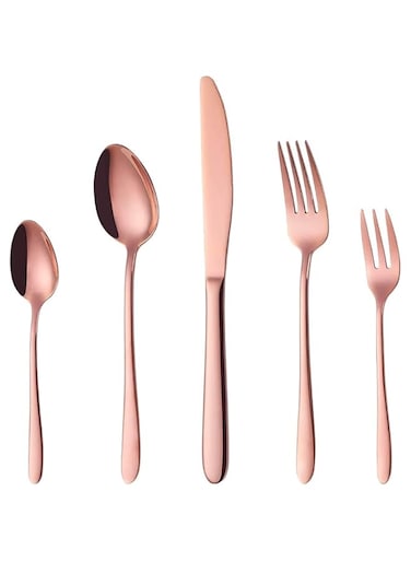 THE WHITE SHOP Silverware Set, Stainless Steel Silverware Flatware 30-Piece Cutlery Set, Utensils Service for 5 Include Mirror Polished Knife/Fork/Spoon, Dishwasher Safe