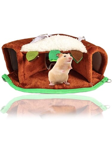 Hamster Tunnel House, Washable Small Animal Hideout Warm Tube Bed Toys for Hamster Gerbil Mouse Squirrel