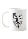 Piece Anonymous Mask Printed Ceramic Mug White/Black