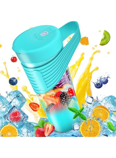 Portable Blender, Powerful Blender Cup, 16 Oz BPA Free Portable Blender for Shakes and Smoothies with 6 Blades, Multifunctional Rechargeable Personal Size Blenders for Gym, Travel, Sports, Kitchen