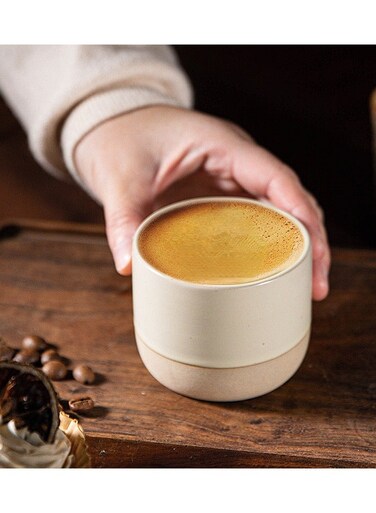 Style Handmade Ceramic Coffee Cup - 180ml Middle Eastern Traditional Tea Mug - Heat Resistant Arabic Coffee Cup for Home &amp; Hospitality - Ideal Gift
