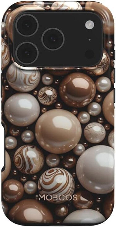 Mobcos iPhone 17 Pro Mocha Premium Case Compatible with Hybrid Dual-Layer Hard Shell + Silicone Protection - Scratch-Resistant Shockproof Mobile Cover