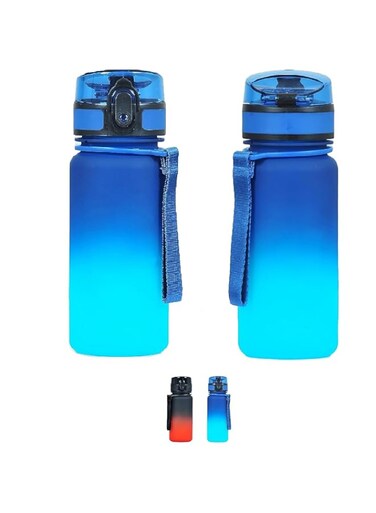 RAA' PRIME Water Bottle for Adults and Kids - USA Tritan Material, Fast Flow, Non-Toxic BPA Free, Flip Top Leak Proof Lid w/One Click Open. 350m (Blue/Green)