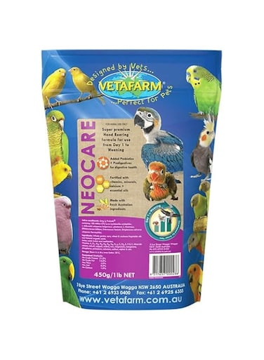 Vetafarm Neocare Hand Rearing Formula Food for Parrots - 450G