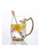 Designer Glass Cup With Steel Spoon Set multicolour