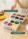 2 Pcs Clear Plastic Multi-Grid Food Storage Box for Organized Kitchen Storage and Easy Food Drainage