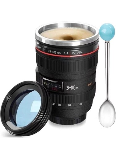 Camera Lens Coffee Mug,Camera Lens Mug,Fun Photo Coffee Cup Stainless Steel Lens Mugs Thermos Great Gifts for Photographers,Home Supplies,Friends,School Rewards