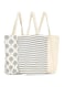 Reusable Tote Bags, Cotton Canvas Cloth for Grocery, Shopping (3 Designs, 15 * 11 inches)