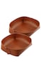 NUOBESTY Pu Leather Tray 2Pcs Leather Tray Catchall Organizer Jewelry Tray Sundries Basket Wallet Coin Trays Key Bowl Makeup Container for Entryway Table Dresser (Brown)