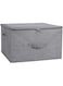 ANMINY Storage Bins with Zipper Lid Storage Boxes with Handles PP Plastic Board Foldable Lidded Cotton Linen Fabric Home Cubes Baskets Closet Clothes Organizer Containers - Gray, Extra Large Size