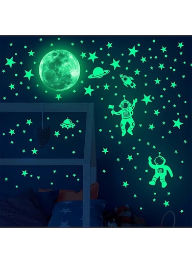 Wisfunlly Glow in The Dark Stars Wall Stickers, 849 Pcs Glowing Planets Stickers for Ceiling Decor, Solar System Luminous Stars and Dots Wall Decals for Bedroom, Living Room, Baby Nursery Decoration