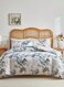 Home Queen size 6 pieces, duvet cover set, tree with blue and grey leaves.