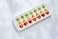 Inochi Kari 21 Slot Creative Ice Tray with Lid and Storage Box   Ice Cube Molds in Star, Triangle and Heart Shapes  With Antibacterial Additives (Ag+)   BPA Free   Pearl White