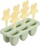 Inochi Kari Bunny DIY Ice Cream Ice Pop Mold With Sticks 6 Slot, Popsicle Mold, Easy Use &amp; Reusable, BPA Free, Antibacterial Additives, Rabbit Minimalist Design, Avocado Green