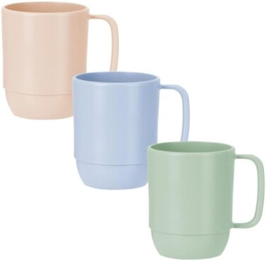 Inochi Amori, Set Of 3 Pcs Tall Drinking Cup 350ml, Dinnerware Cups For Toddlers And Kids, Reusable Odorless BPA Free, Dishwasher Safe, Easy to Hold, Made In Vietnam, Weaning Utensils