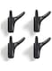 4 Pack Coat Hooks, Wall Hooks for Hanging, Cow Head Wall Hooks for Heavy Duty Door Hanger, Double Hooks Utility Black Hooks, for Living Room, Bathroom, Kitchen, Bedroom for Coat, Bag, Scarf, Towel