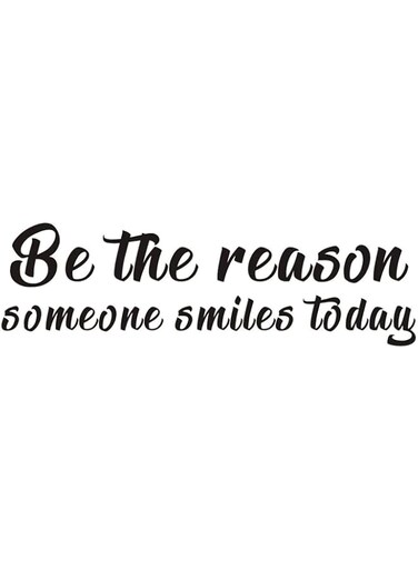 Sulfar Inspirational Quote Wall Decal, Be The Reason Someone Smiles Today Motivational Saying Stickers,Positive Attitude Vinyl for Bedroom Living Room Classroom Decor,Black
