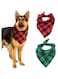 AWASBO Dog Bandanas 2 Pack, Classic Triangle Plaid Dog Scarf Bow Tiess, Stylish Plaid Scarf for Small Medium Dogs Cats Pets(Green Red)