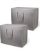 Pack of 2 Large Blanket Clothes Storage Bag Grey 60x45x26cm