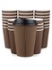 KASTWAVE Disposable Coffee Cups With Lids, Pack of 25 16 oz Premium Insulated Paper Ripple Cups, To Go Coffee Cups for Hot Drink, Office, Coffee Bar, Home, Travel, Tea, Brown