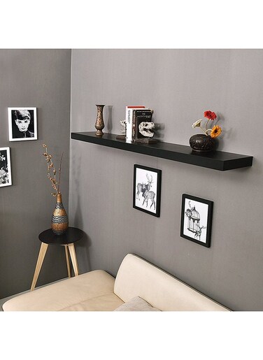 FLOATING WALL SHELVES 120cm BLACK SIZE: 120x19.5x3.8cm