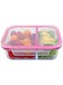 FEELINGS Glass Partition Storage With Pink Silicone Clear Lid 1-PACK 1200 ML(40oz) Glass Meal Containers Glass Food Storage Containers,Glass Containers for Kitchen Storage &amp; Lunch