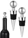 Stoppers for Wine Bottles 2Pcs Vacuum Wine Bottle Stopper with Silicone Reusable Wine Corks, Leak proof Keep Fresh Suitable for Standard (Silver)