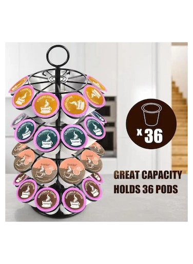 Pack Of 36 Rotary Coffee Capsule Holder Black