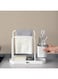 Khazna Kitchen Sink Caddy Organizer, Sponge and Dishcloth Holder with Basket,Sink Soap Brush Holder with Removable Drain Pan(white)