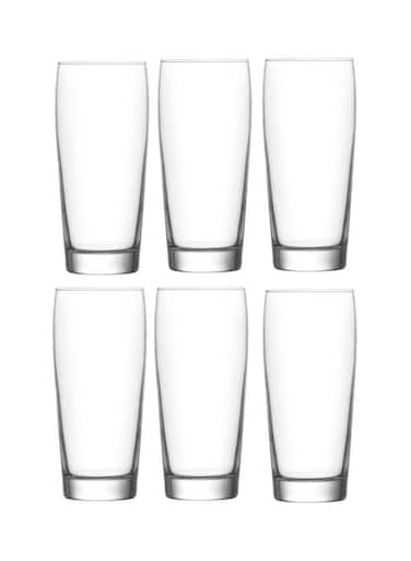 6-Piece Bar Glass Set Clear 370ml