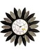 FITTO Leaf Design Wall Clock, 12-Inch Decorative Wall Clock with Silent Quartz Movement, Modern Leaf Pattern, Round Wall Clock for Living Room, Bedroom, Kitchen, Office, Home D&eacute;cor