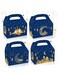Threetols 12 Pack Eid Mubarak Treat Boxes, Blue Ramadan Gift Boxes Mosque Star Moon Lantern Foldable Eid Party Favor Boxes Muslim Gift Wrap Boxes for Eid Party Decorations Supplie