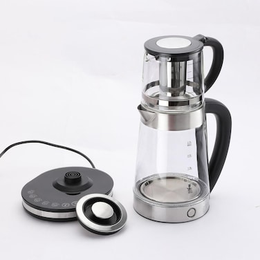 Tradeo 2-in-1 Glass Electric Tea Maker Kettle with Stainless Steel Filter &amp; Auto Shut-Off 2.2L