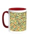 Arabic Letters Printed Coffee Mug Red/White/Orange 11ounce