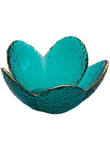 Tazweeq Green Flower Ring Dish Jewelry Tray, Small Glass Trinket Tray for Rings Earrings, Room Decor Trinket Tray for Earrings Necklaces, Wedding Engagement Ring Holder Dish