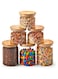 EZOWare 6pcs Glass Jars Air Tight Canister Kitchen Food Storage Container Set with Natural Bamboo Lids (1400ml/900ml)