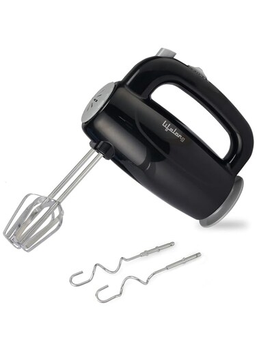 Lifelong LLHM01 150 W Regalia Hand Mixer For Mixing Cake Batters, Atta  2 Beaters &amp; 2 Dough Attachments   Black (1 Year Warranty)