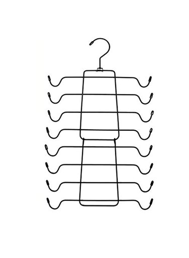 MS Tank Tops Hanger Bra Hangers, Space Saving Hanger Metal Folding Closet Organizer for Tank Tops, Cami, Bras, Bathing Suits, Belts, Ties (Black) Pack of 1