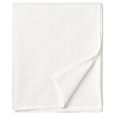 Easy-Care Polyester Cotton Flat Sheet, White, 150x250 cm