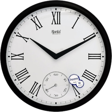 Ajanta Plastic Sweep Clock (37 cm x 37 cm x 5.7 cm, Brown)
