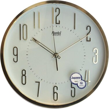 Ajanta 2757 Plastic Abstract Round Wall Clock &ndash; White   30.3 cm x 30.3 cm x 4.5 cm   Silent Sweep Mechanism   Modern Abstract Design   Battery Operated