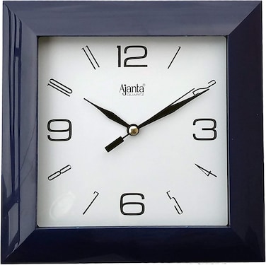 Ajanta 7-Inch Wall Clock &ndash; Step Movement, Black Plastic Frame   Silent Quartz Analog Clock   Ideal for Bedroom, Kitchen, Living Room &amp; Office