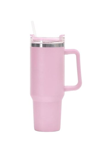 40OZ Adventure Quencher Tumbler With Handle And Straw Travel Mug 304 Stainless Steel (Color pink)